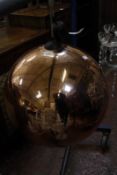A copper effect spherical light fitting, after a design by Tom Dixon (sold as parts) Best Bid