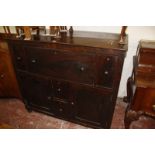 A stained chest with an arrangement of drawers and cupboards, second quarter of the 19th century (