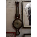 A 19th century wheel barometer, silvered scale, inscribed F. Amadio, No. 2.St John St Road, 94cm