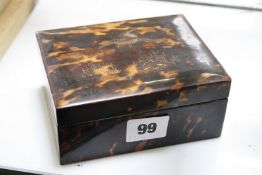 A Japanese tortoiseshell and lacquer box, 13cm wide Best Bid