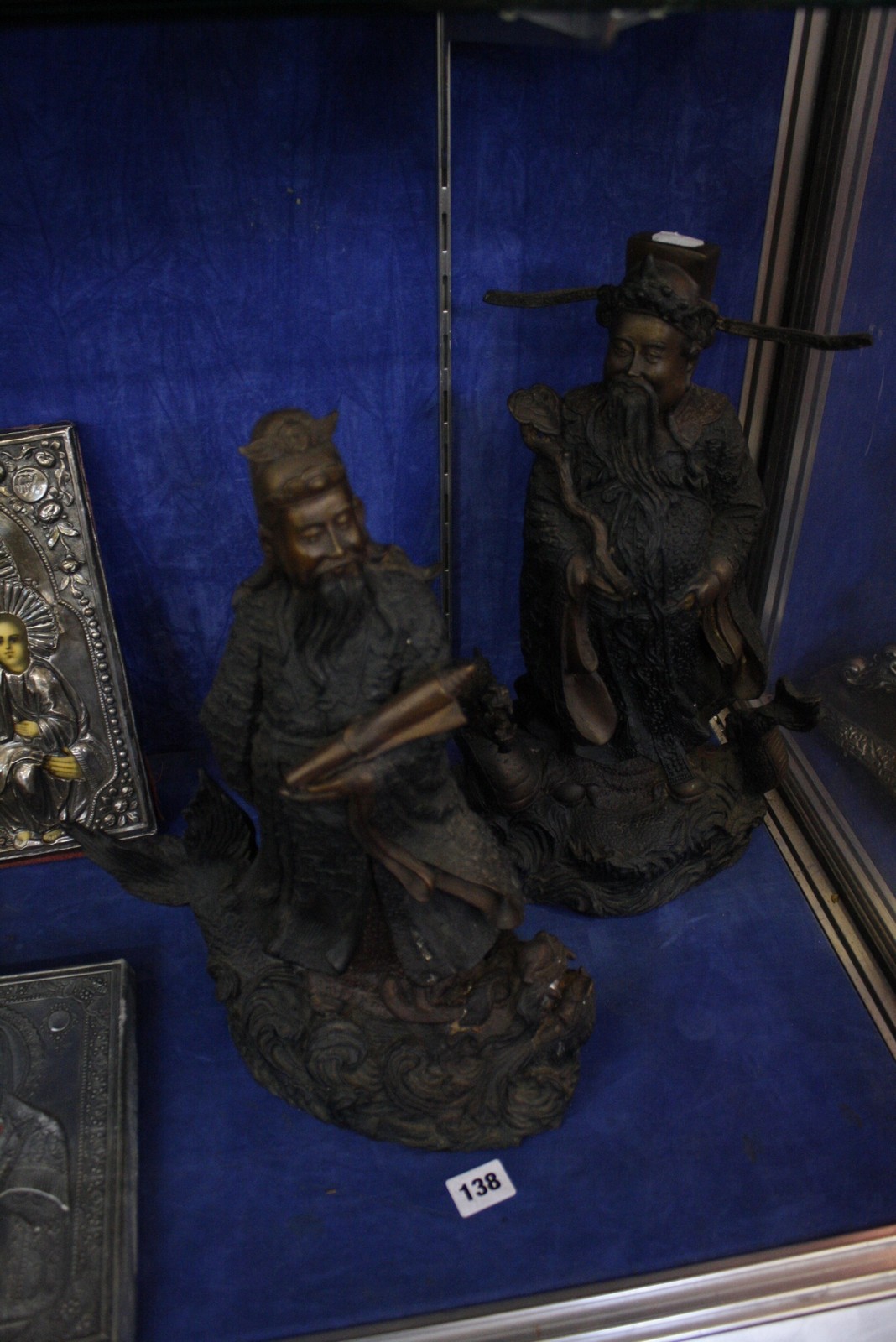 Two modern composition figures of Oriental deities, 39cm high and 41cm high approx. -2