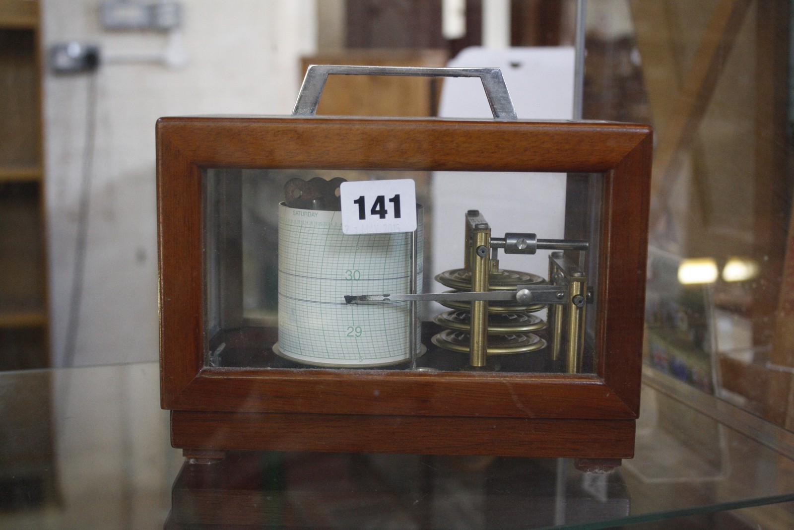 A modern barograph by Naudet no. 31581 in wooden case