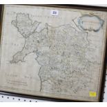 Robert Morden (fl.1668-1703) 'North Wales' Map Hand coloured engraving 36.5cm x 44cm