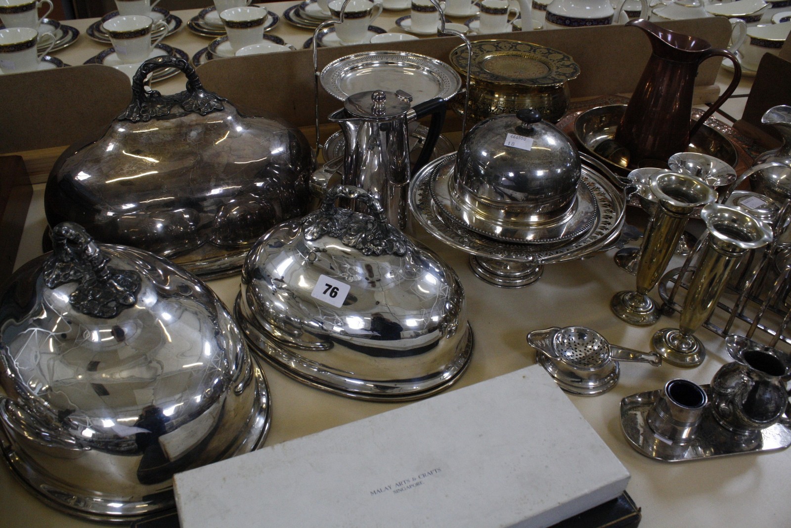 A quantity of silver and silver plate to include silver 'Claret', 'Port' and 'Sherry' labels, silver