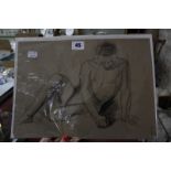 Edward Woore (1890-1951) Male life drawings Charcoal and red chalk Various sizes, unframed -8