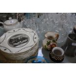 A quantity of decorative items to include glassware, assorted ceramics, pewter items etc (qty)