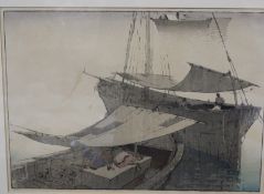 John Edgar Platt (British, 1886-1977) 'Siesta' Colour woodcut in the Japanese manner, no. 15