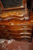 An 18th century style mahogany four drawer serpentine chest 71cm wide