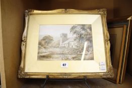 John Thwaite (19th Century School) Grasmere Church Watercolour Signed lower left 17cm x 25cm; And