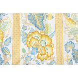 Three pairs of Jane Churchill, ¾ngal' pattern floral printed and interlined...  Three pairs of