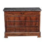 A Louis Phillipe mahogany and marble mounted commode, circa 1835  A Louis Phillipe mahogany and