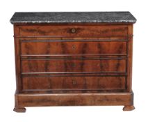 A Louis Phillipe mahogany and marble mounted commode, circa 1835  A Louis Phillipe mahogany and