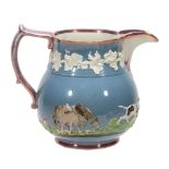 A Wood & Caldwell pearlware relief-moulded jug, early 19th century  A Wood  &  Caldwell pearlware