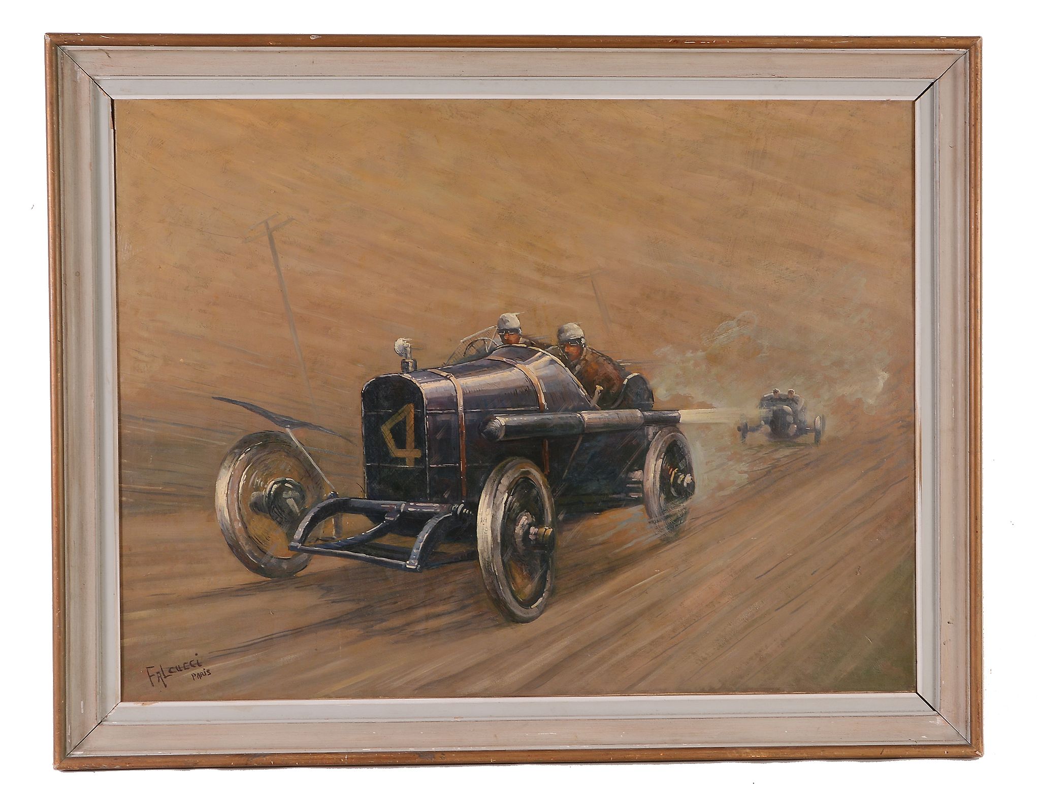 Manner of Robert Falcucci (1900-1982) - Motor racing Oil on canvas Bears signature and inscribed - Image 2 of 2