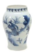 A Chinese blue and white vase, in Transistional style  A Chinese blue and white vase,   in