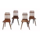 A set of four oak Gothic dining chairs, 19th century  A set of four oak Gothic dining chairs,   19th