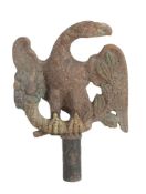 A Continental painted iron finial cast as a spreadeagle, 19th century  A Continental painted iron