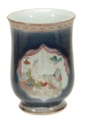A Chinese famille rose European subject Tankard , Qianlong  A Chinese famille rose European