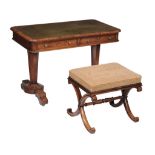 An Early Victorian walnut writing table , circa 1840  An Early Victorian walnut writing table  ,