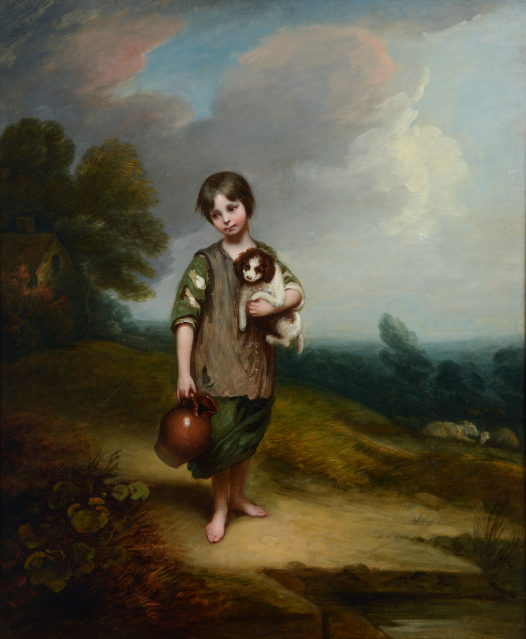 Circle of Thomas Barker, 'Barker of Bath' - The Cottage Girl After Thomas Gainsborough Oil on canvas