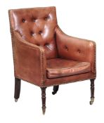 A Regency leather upholstered armchair , circa 1815  A Regency leather upholstered armchair  , circa