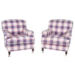 A pair of George Smith upholstered armchairs , of recent manufacture  A pair of George Smith