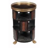 A Continental gilt-metal mounted cylindrical book stand  A Continental gilt-metal mounted