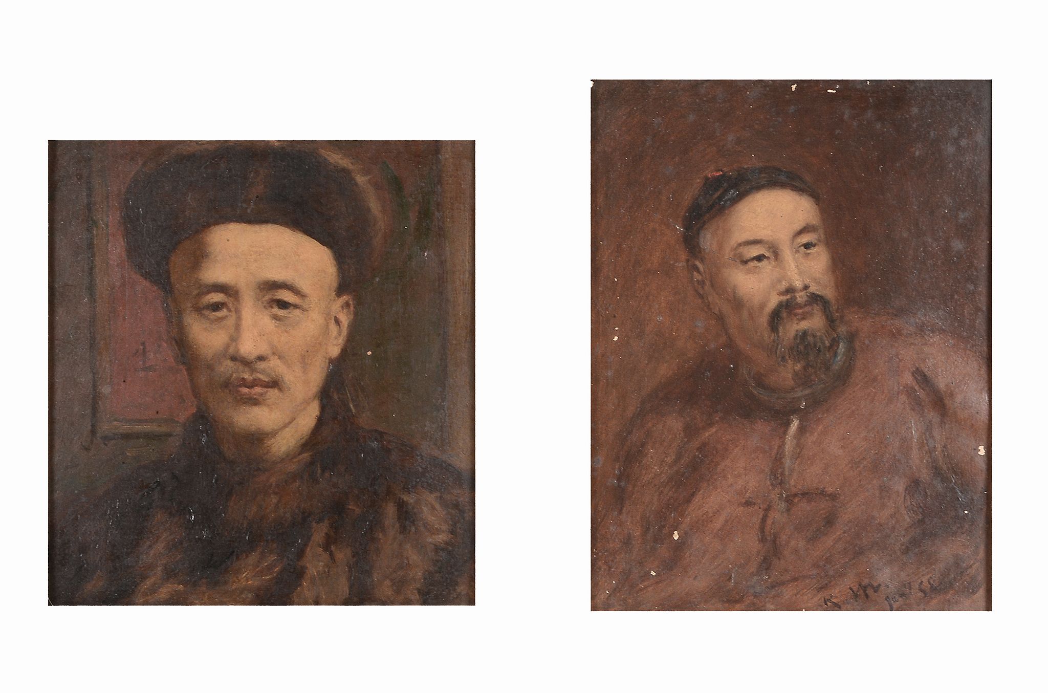 Chinese School (late 19th early 20th century) - Portrait of a Chinese gentleman with goatee;