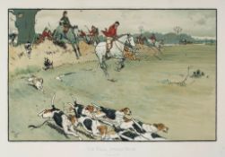 Cecil Aldin (1870-1935) - The Fallowfield Hunt, Full Cry, Chromolithograph  Lawrence  &  Bullen,
