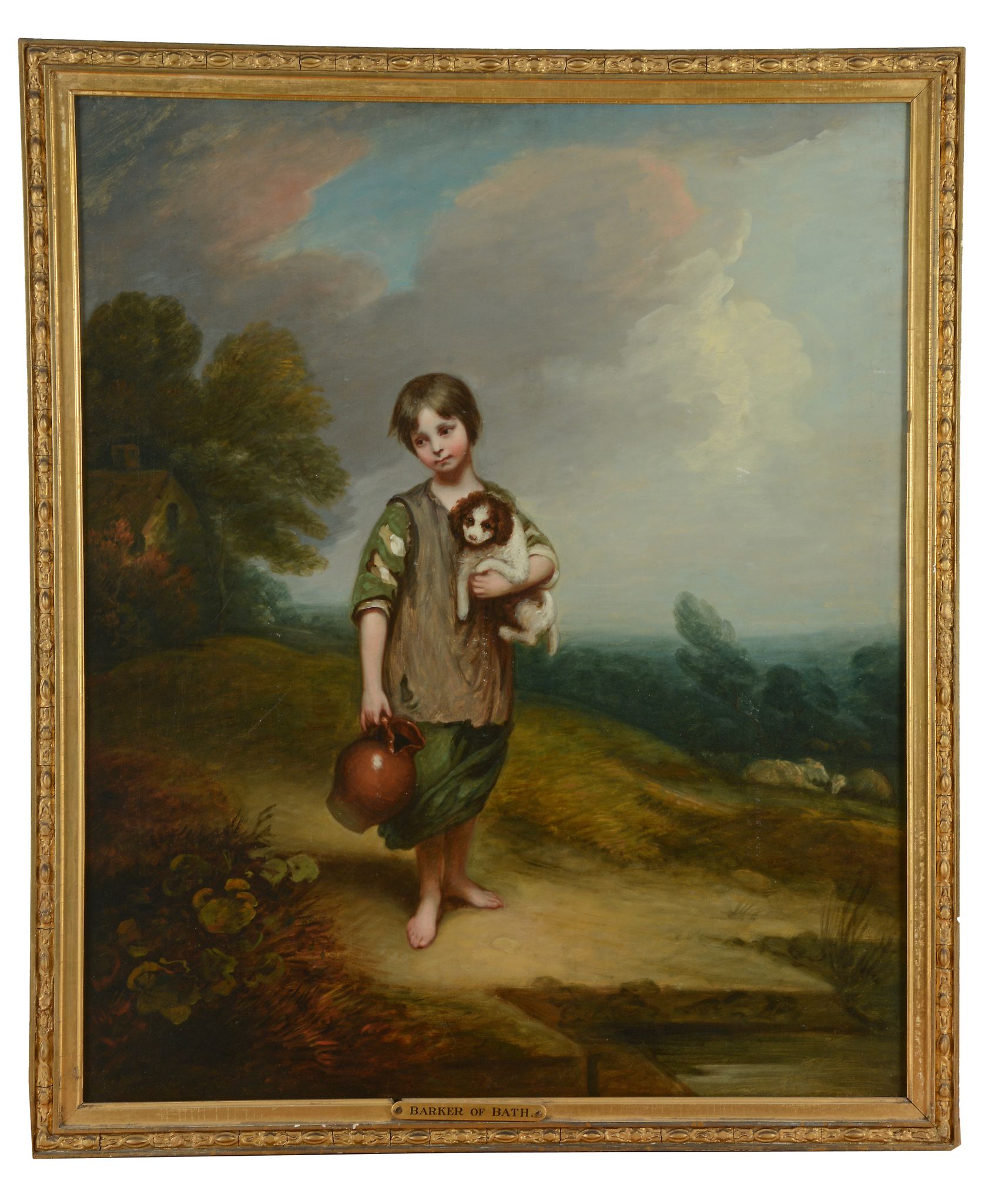 Circle of Thomas Barker, 'Barker of Bath' - The Cottage Girl After Thomas Gainsborough Oil on canvas - Image 3 of 3