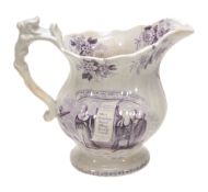 A Ridgway pottery commemorative jug for the Reform Act 1832, circa 1832  A Ridgway pottery