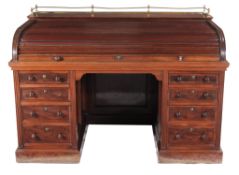 A Victorian mahogany pedestal desk, circa 1900  A Victorian mahogany pedestal desk,   circa 1900,