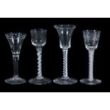 A hollow-stemmed wine glass, late 18th century  A hollow-stemmed wine glass,   late 18th century, of