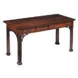 A George III mahogany serving table , the cross-banded mahogany top above...  A George III  mahogany