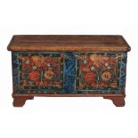 A Scandinavian painted and stained pine chest , first half 19th century  A Scandinavian painted