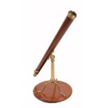 A George III mahogany and brass 2.5 inch refracting telescope, unsigned  A George III mahogany and