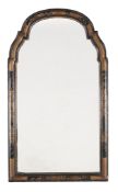 A lacquer and gilt wall mirror, in Queen Anne style , late 19th century  A lacquer and gilt wall