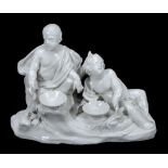A North Italian porcelain group of two supplicant putti , late 18th century  A North Italian