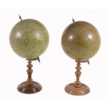 A pair of German table globes, Dietrich Reimers, Berlin, early 20th century  A pair of German