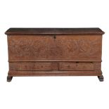 A Continental oak chest, late17th/early 18th century  A Continental oak chest,   late17th/early 18th