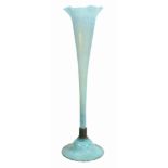 A Stourbridge vasoline glass floor-standing trumpet vase , late 19th century  A Stourbridge vasoline