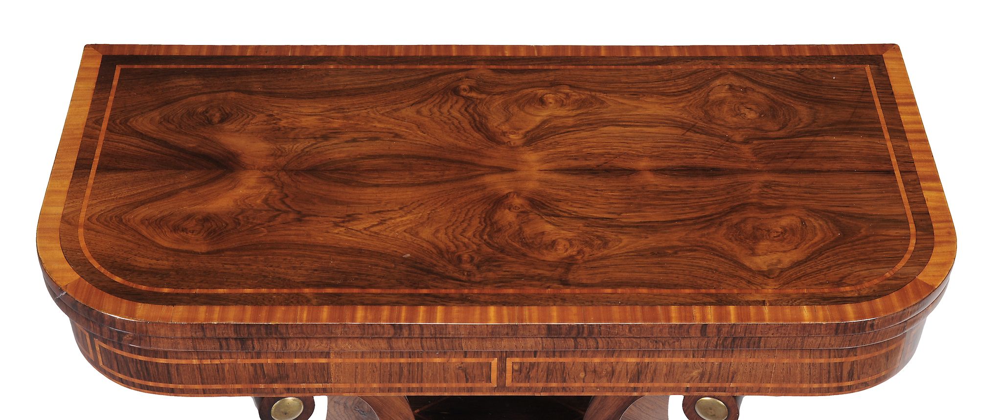 A late Regency rosewood folding card table , circa 1820 - Image 2 of 4