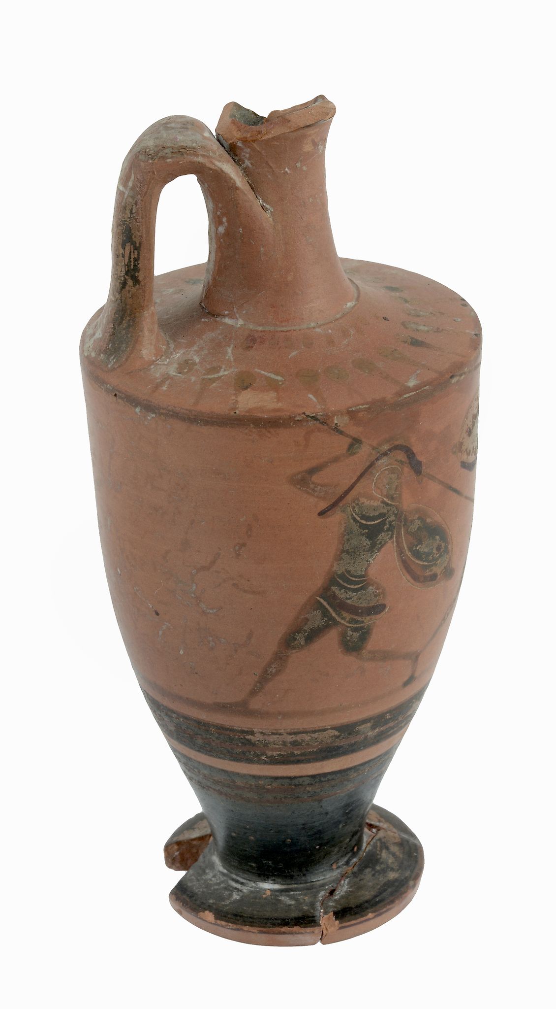 An Attic black-figure lekythos, the body decorated with two hoplite warriors... - Image 3 of 7