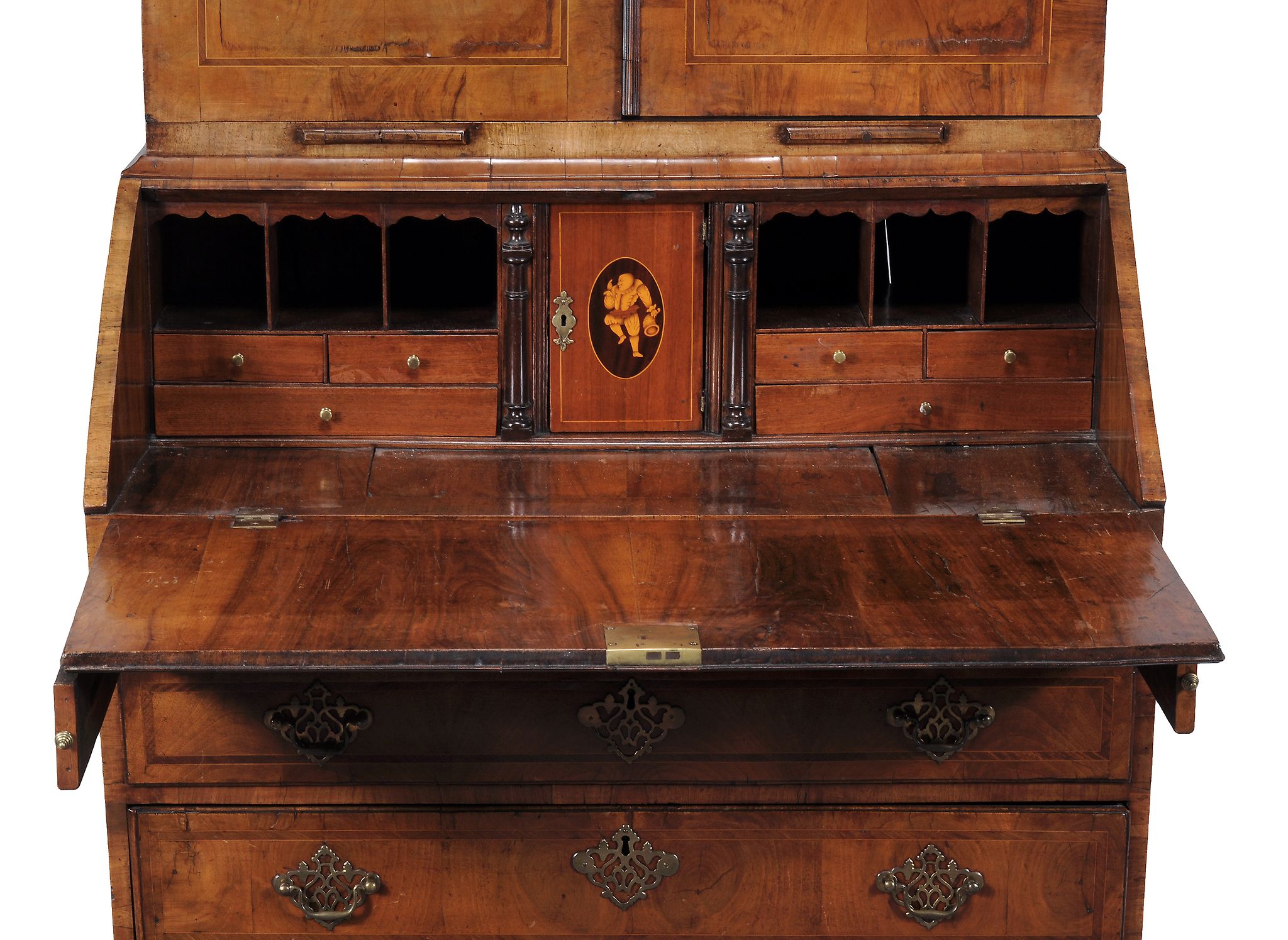 A George II walnut bureau bookcase , circa 1740 - Image 3 of 3