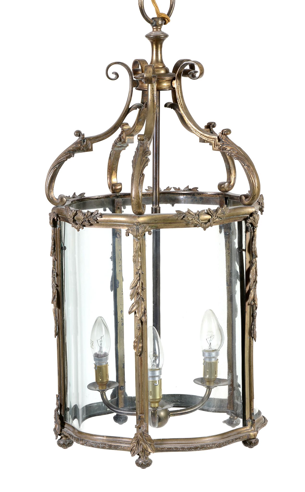 A pair of fine gilt bronze and glazed lanterns in Louis XV style, 19th century - Image 3 of 3