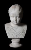 An Imperial Roman sculpted marble head of a girl, 1st - early 2nd Century A.D