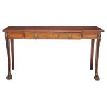 A George III mahogany breakfront serving table, circa 1800