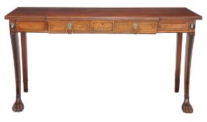 A George III mahogany breakfront serving table, circa 1800
