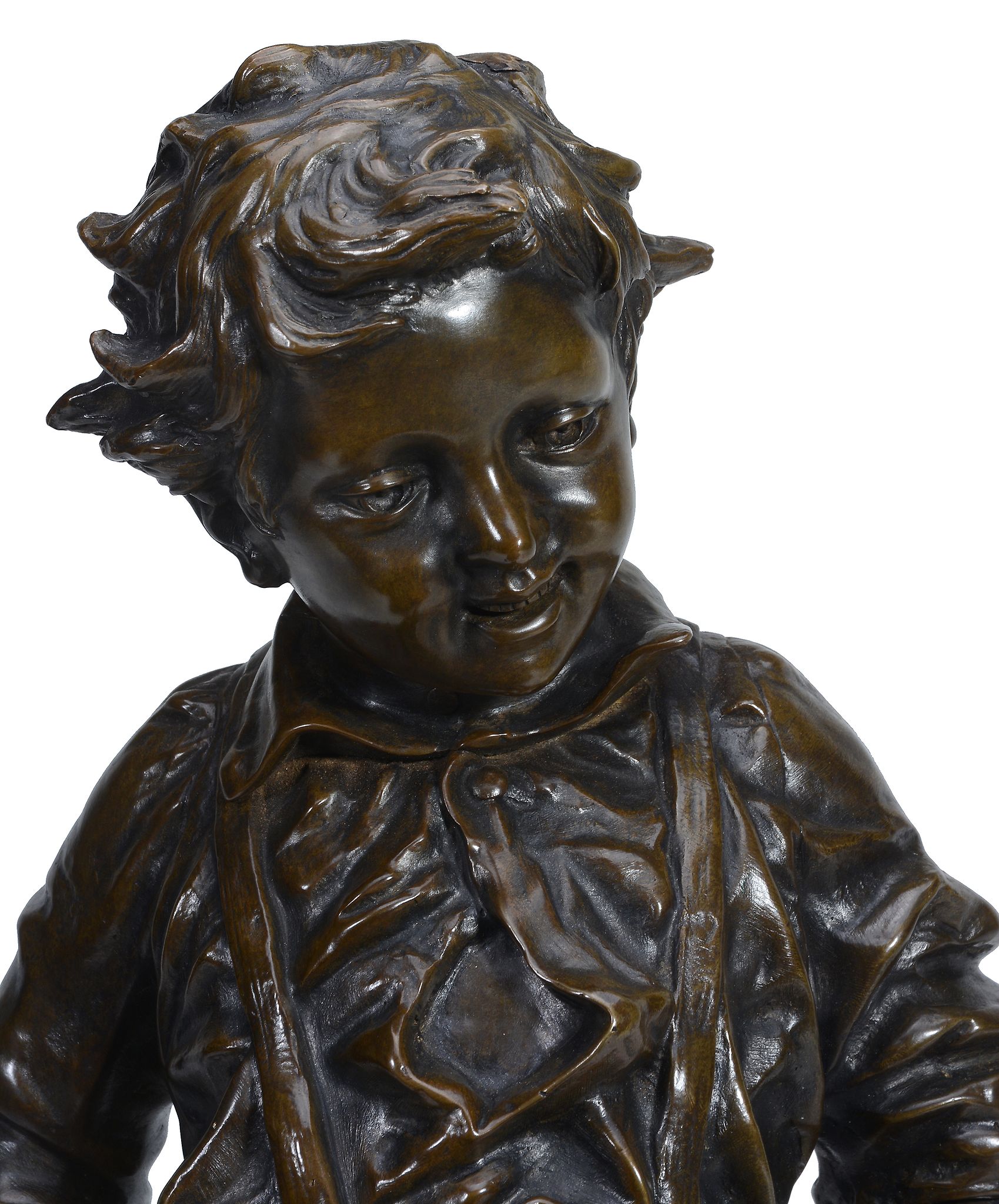 Charles Anfrie a patinated bronze model of a boy 'La premiere culotte' - Image 2 of 3
