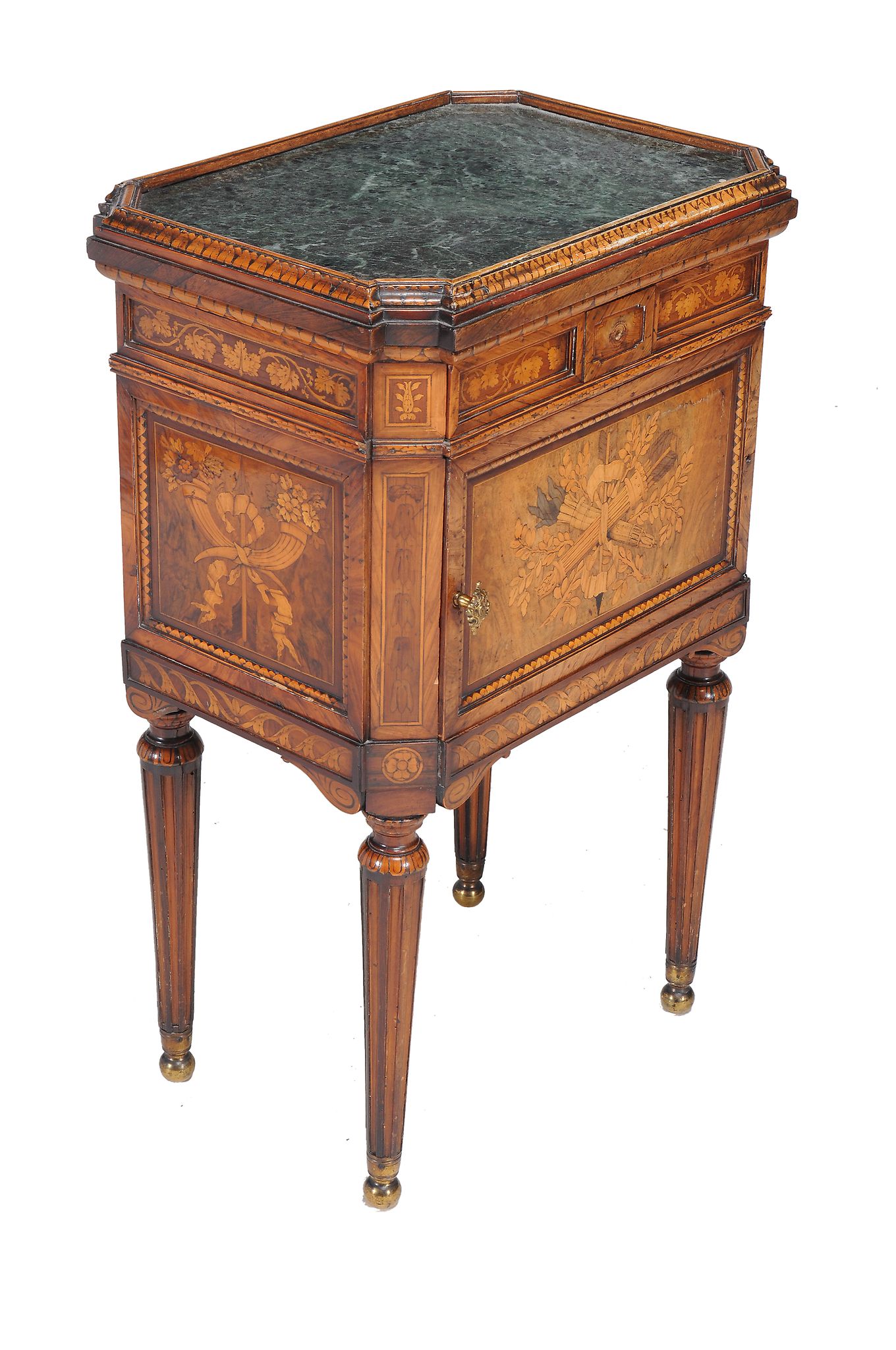 A Continental walnut, rosewood and marquetry cabinet, in Louis XVI style - Image 7 of 7